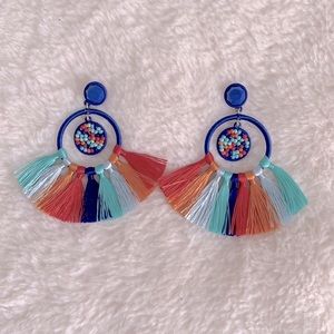 J.CREW Multi-Colored Fan Earrings L9168
